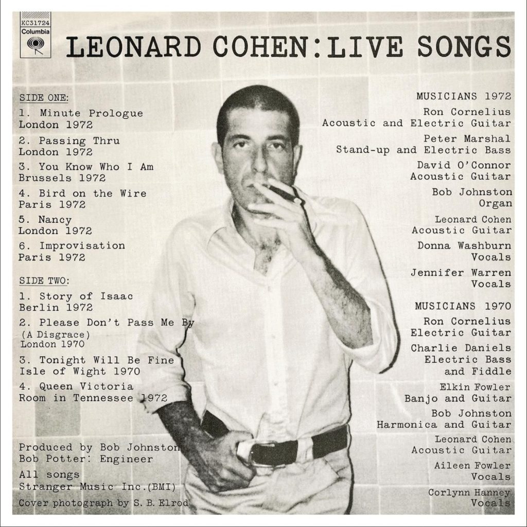 Leonard Cohen – Live Songs (Live)【44.1kHz／16bit】加拿大区-OppsUpro音乐帝国